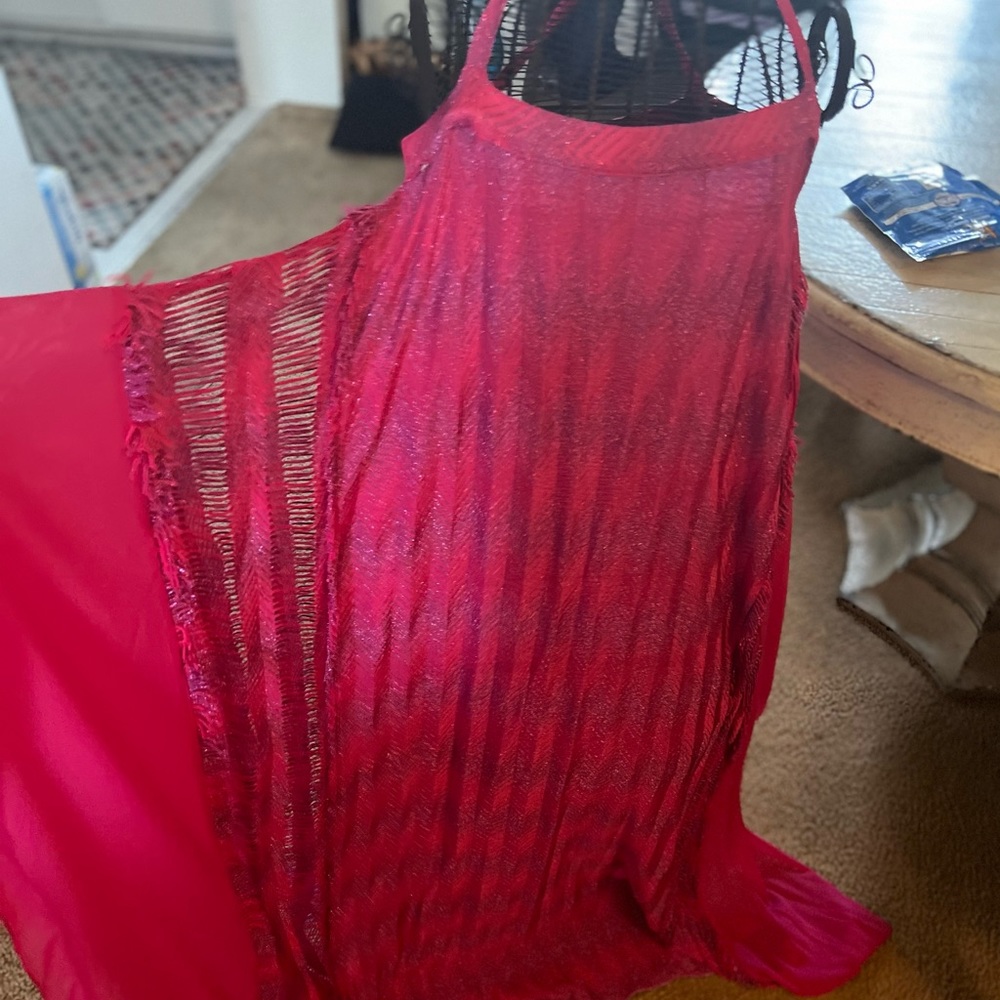 Missoni Pink strapless dress w/ open sides chiffon & perfect over bathing suit
